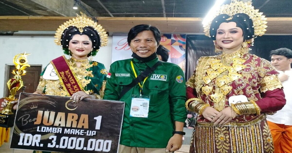 Model Rappang Rezky Rahmadani Juarai Lomba Make-up Bold Wedding 2024 IWO Sidrap