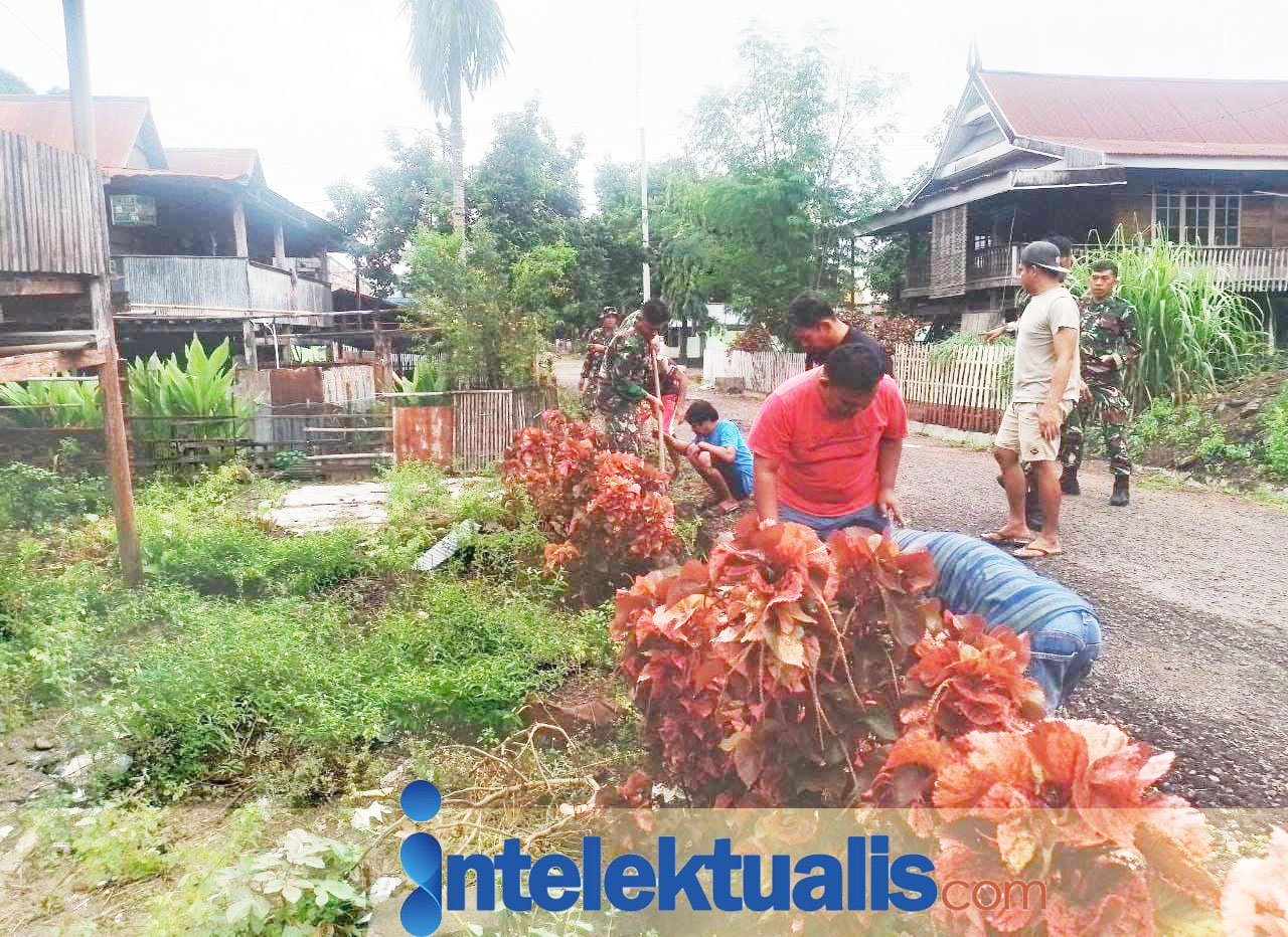 Koramil 142-01Panca Lautang Melakukan Program Pembinaan Melalui Karya Bahkti