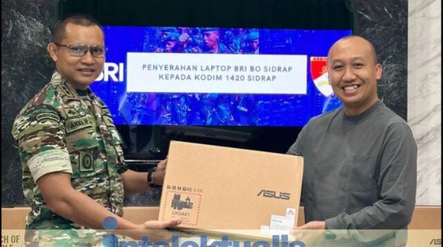 Bentuk Dukungan dan Sinergitas, Kodim 1420/Sidrap Terima Bantuan Laptop Dari Bank BRI Cabang Sidenreng Rappang