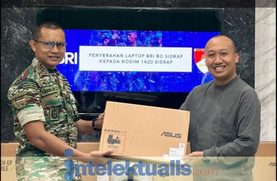 Bentuk Dukungan dan Sinergitas, Kodim 1420/Sidrap Terima Bantuan Laptop Dari Bank BRI Cabang Sidenreng Rappang