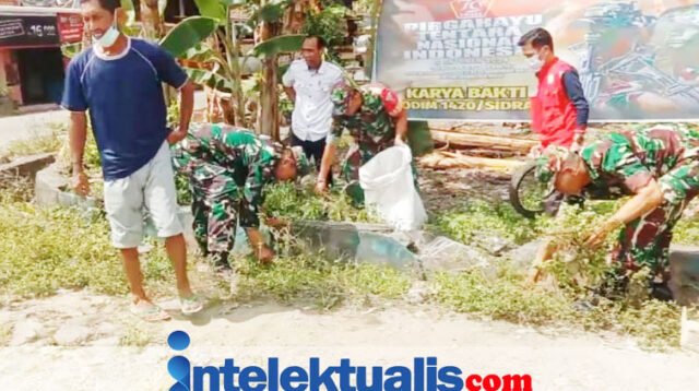 BUKTI HUT TNI 2024, KORAMIL 1420-06/PANCA RIJANG GELAR KARYA BHAKTI BERSAMA PUSKESMAS RAPPANG