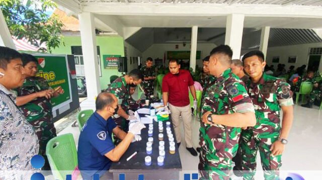 Tes Urine Personil Kodim 1420/Sidrap Semester II TA. 2024 Berlangsung Lancar